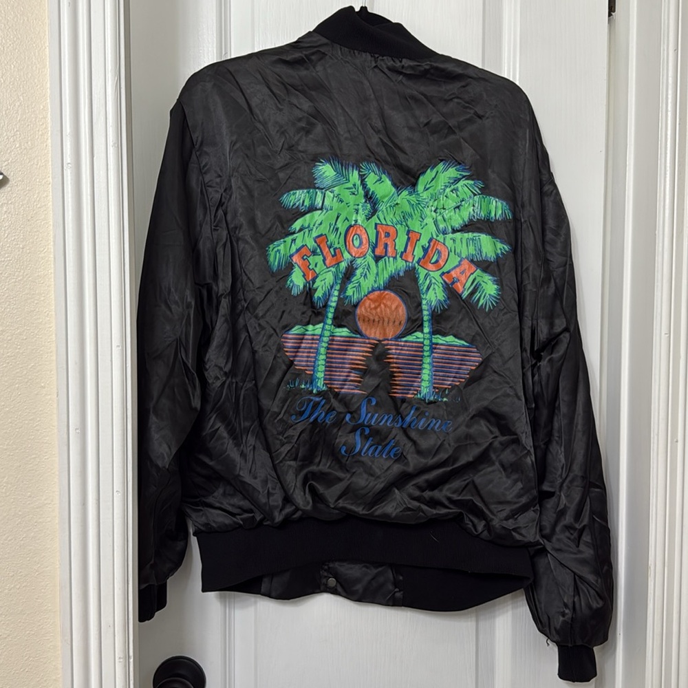 Front row Florida the sunshine State light black jacket size L snap buttons